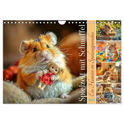 Spielzeit mit Schnuffel - Ein Hamster im Spielzeugparadies (Wandkalender 2027 DIN A4 quer), CALVENDO Monatskalender