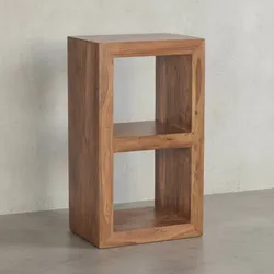 KADIMA DESIGN Rustikales Standregal: Massivholz, Akazie/Sheesham, vielseitig nutzbar, handgefertigt, einfache Pflege.