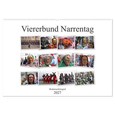 Narrentag Viererbund 2027 (Wandkalender 2027 DIN A2 quer), CALVENDO Monatskalender