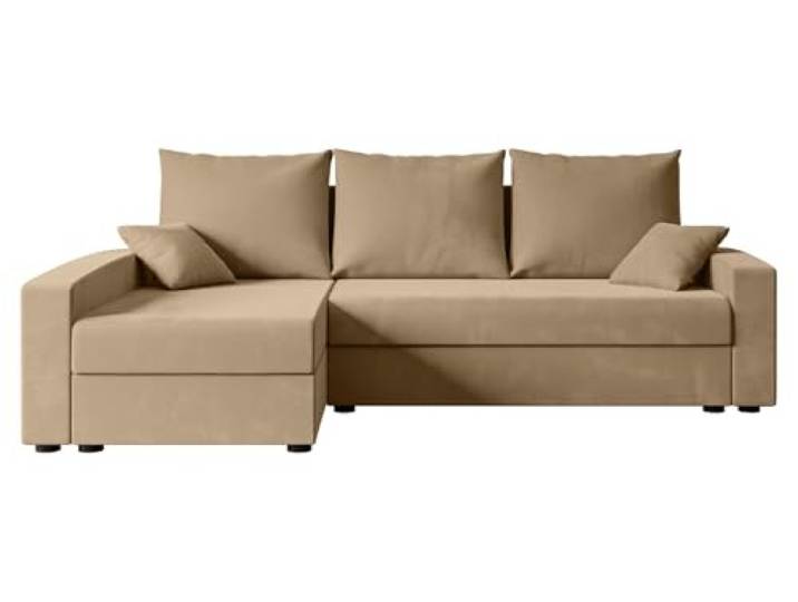 ALTDECOR Ecksofa mit Schlaffunktion L-Form Alesia-L 231x140x90 - Beige