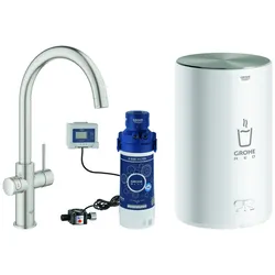 Grohe Armatur und Boiler Red Duo 30083 M-Size C-Auslauf supersteel, 30083DC1 30083DC1