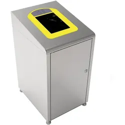 Mülltrennsystem Orgavente KOALA Recycling Station 60 L aus gebürstetem Edelstahl, verschließbar