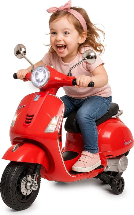 Ride-on Vespa GTS 125, Kinderfahrzeug rot, Lithium-Ionen-Akku