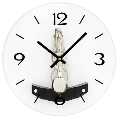 Regulator AMS, weiß (silberfarben), Wanduhren, Ø 27cm, Mechanische Uhr, Holz,Wohnzimmer, Esszimmer, Küche,Büro,Flur