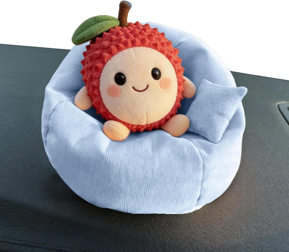 Handgemaakte blauwe zitzak ornament mini stoel voor poppen presenteren - 15 cm