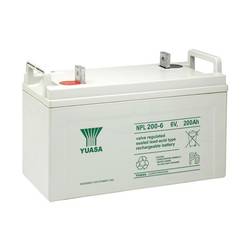 Yuasa NPL200-6 Bleiakku 6 V 200 Ah Blei-Vlies (AGM) (B x H x T) 398 x 250 x 176 mm Geringe Selbstentladung
