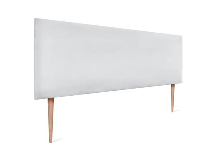 DHOME Kopfteil aus Kunstlederoder Stoff AQUALINE Glatt mit Beinen Kopfteil gepolstert Luxusbett Kopfteil (Kunstleder Weiß, 145cm Mit Füßen (Betten 120/135/140))