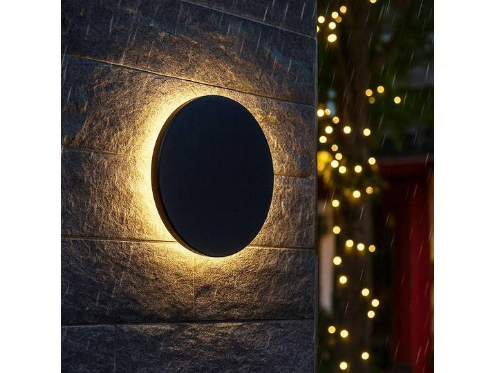 Applique murale LED\, éclairage extérieur\, IP44\, CCT\, D 25\,2 cm