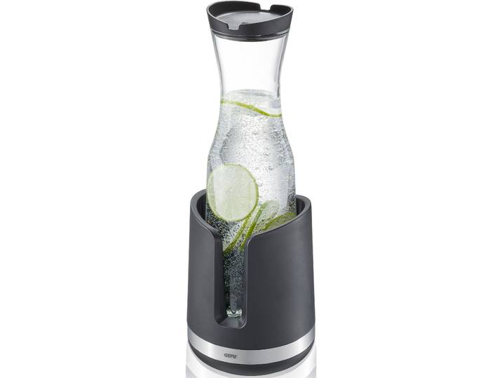 Wein- und Sektkühler GEFU SMARTLINE , silber (schwarz, silberfarben), H:15,7cm Ø:12,6cm, Edelstahl, Kunststoff, Eiskübel, Wein- und Sektkühler, für Getränkeflaschen oder Glaskaraffen mit maximalem Ø von 9,5 cm