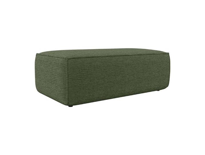 Pouf en tissu texturé vert AMELIA