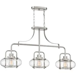 Elstead Lighting, Pendelleuchte, Trilogy Hängeleuchte E27 3-fach Nickel gebürstet (E27)