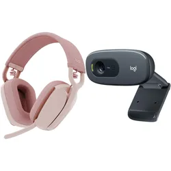 Morele Słuchawki Logitech Zone Vibe 100 (981-001224) + C270 (960-001063) (Kabellos), Kopfhörer, Schwarz