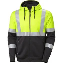 Warnschutz Kapuzen-Sweatjacke "ADDVIS" UV-Schutz - XS - gelb/schwarz