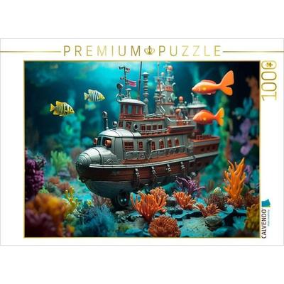 CALVENDO Puzzle Drolliges U-boot - Spielzeug unter Wasser | 1000 Teile Lege-Größe 64x48cm Foto-Puzzle für glückliche Stunden