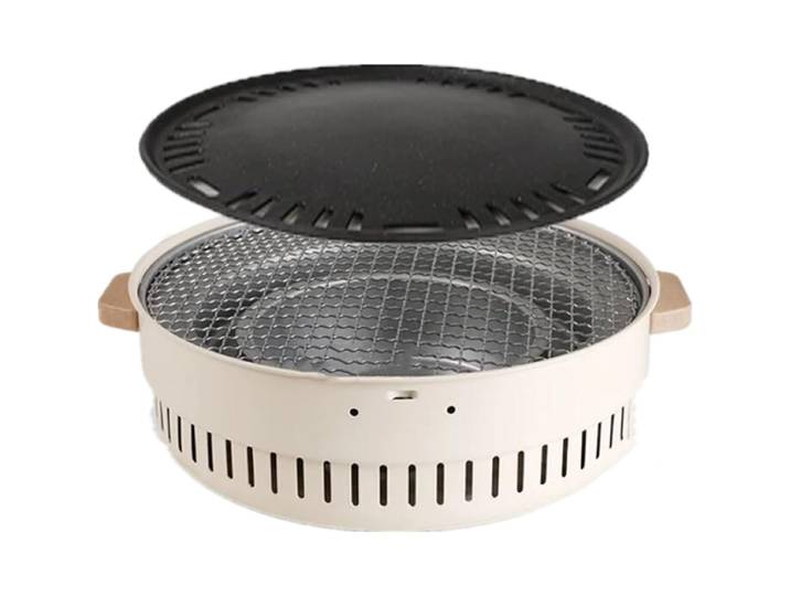 Barbecue portatif de table de gril de charbon de bois de gril de barbecue de fumeur d'acier inoxydable pour l'extérieur/intérieur, le pique-nique, le jardin, la terrasse