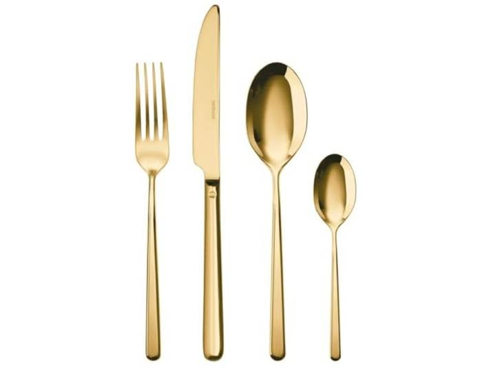 Sambonet Rosenthal Linear PVD - Besteckset, Besteck, Essbesteck - Farbe: Gold - 24-teilig - Spülmaschinenfest