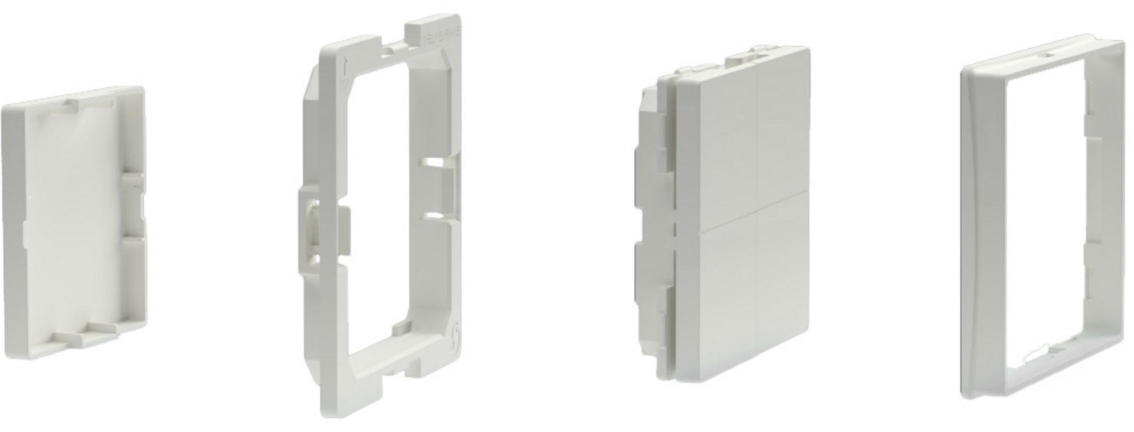 Shelly Adapter voor Legrand Blu Wall schakelaar, 4-voudige wandbediening, Ivoor