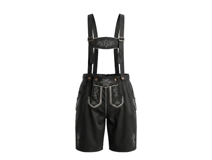 Lederhose Textil kurz schwarz Grösse 54
