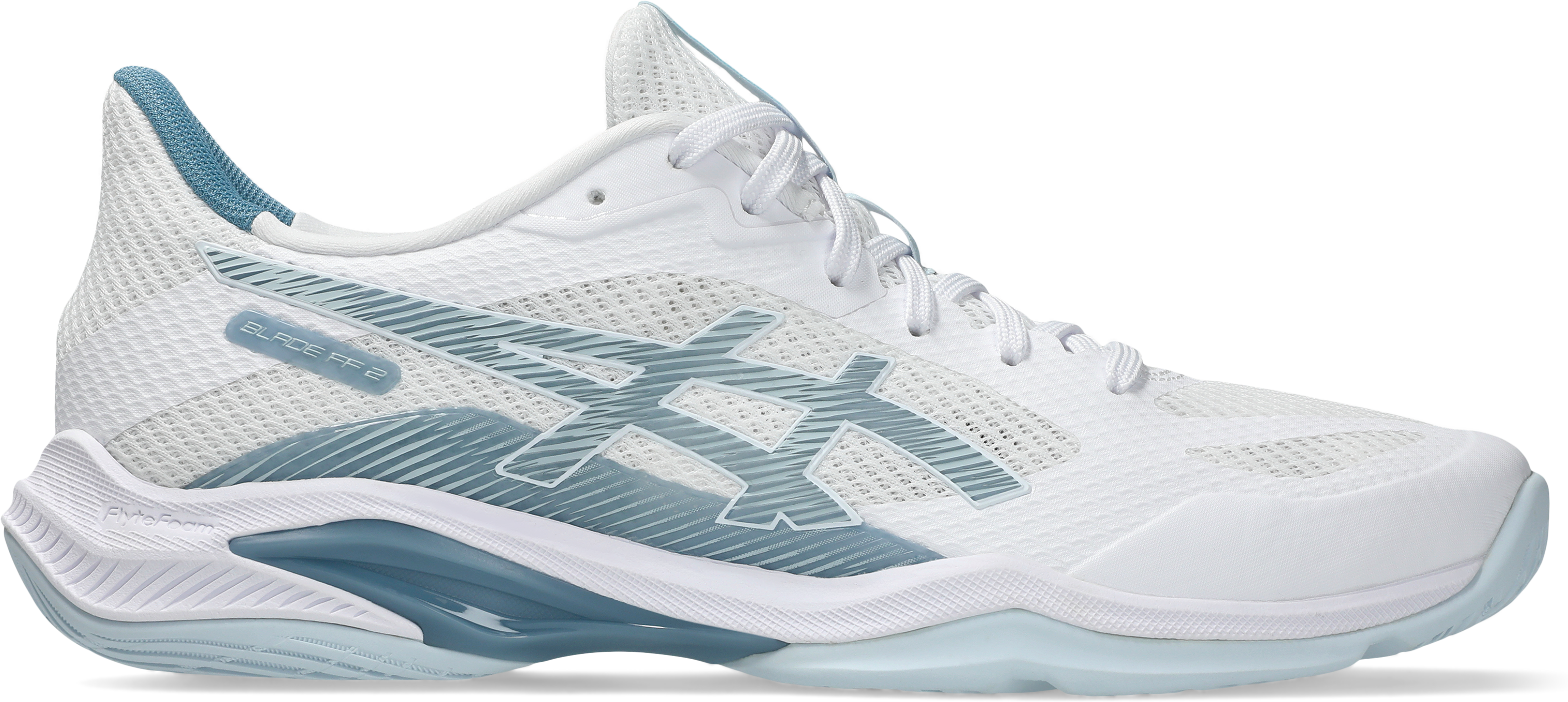 Hallenschuh ASICS "BLADE FF 2", Herren, Gr. 48, blau (weiß, cool grau), Synthetik, Schuhe Hallenschuh