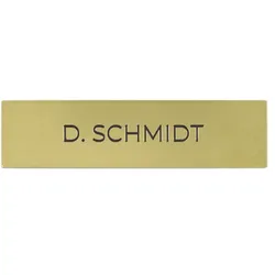 DoorBird D21x Namensschild für eine Ruftaste, individuelle Gravur – Messing-Optik (PVD)
