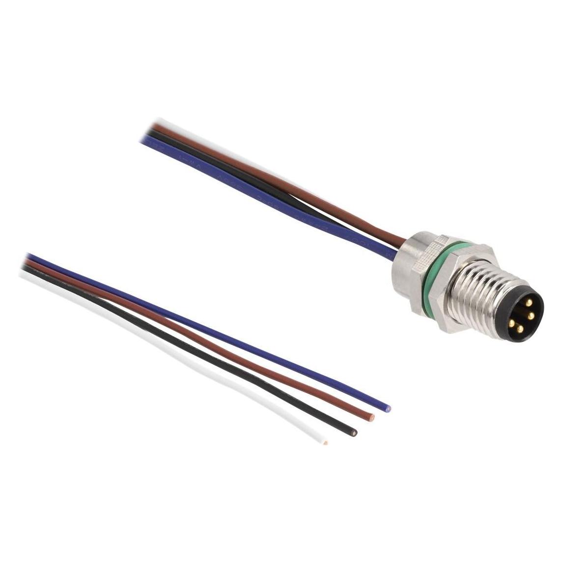 Delock M8 4 Pin Stecker für Panel mit offenen Kabeln A-kodiert 0,5 m (0.50 m) (80149)