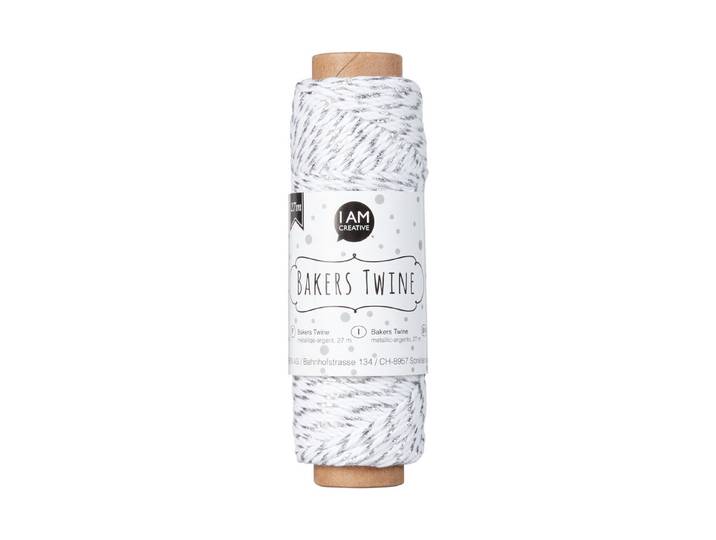 I AM Creative Bakers Twine Metallic-Silber 27 m