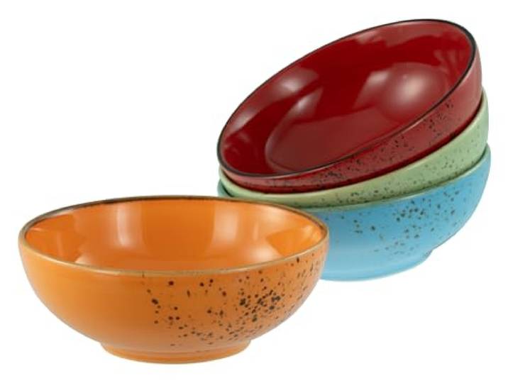 Creatable, 22873, Serie Nature Collection Mediterran, 4-teiliges Geschirrset für 4 Personen, Smoothie Bowl aus Steinzeug, spülmaschinen- und mikrowellengeeignet, Qualitätsproduktion