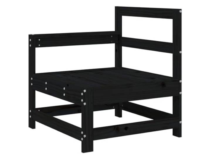 KTHLBRH Ecksofas für den Garten, 2 Stück, schwarz, aus massivem Kiefernholz Modulares Lattenrost-Design, Rückenlehne und Armlehnen, 110 kg pro Sitz, für Terrasse und Terrasse