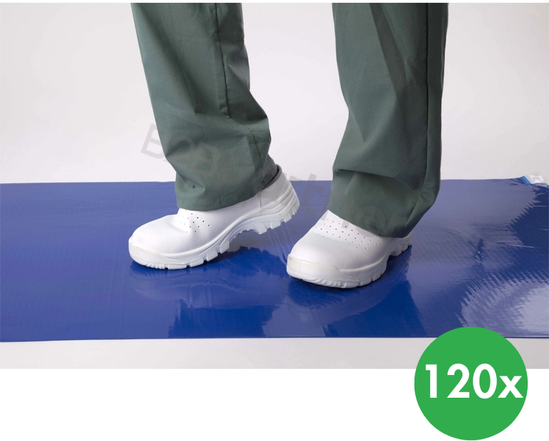 B2B Partner Einweg-Hygiene-Reinigungsmatte, 45 x 90 cm, 4 x 30 Stk, blau
