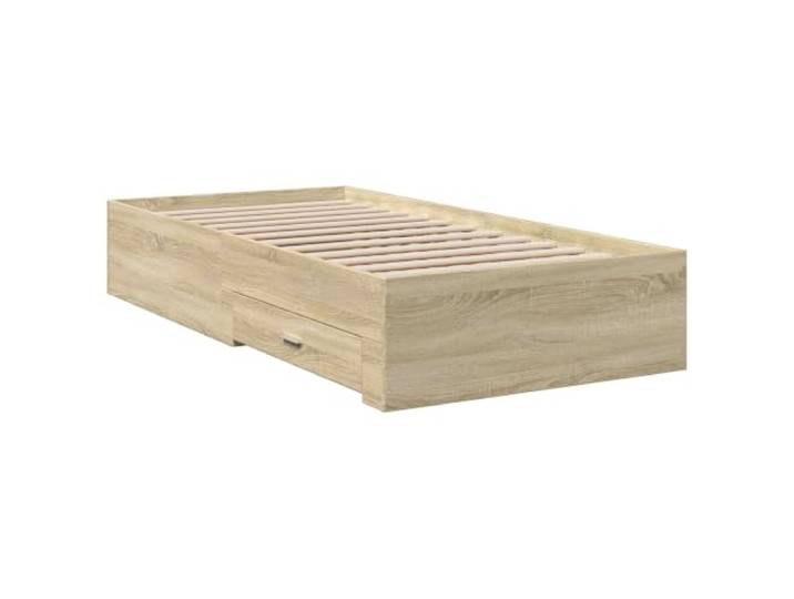 KTHLBRH Bett mit Schubladen Eiche Sonoma Engineering Feste Latten, modernes Design, einfache Reinigung, Verwendung im Innenbereich