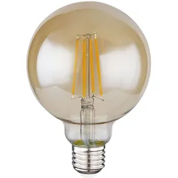 Filament LED Leuchtmittel Retro LED Glühbirne Edison amber Leuchtmittel Filament Vintage, dimmbar, Glas, 7W 670Lm warmweiß, DxH 9,5x14cm