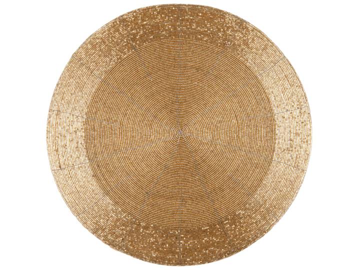 Tischset rund mit Glasperlen, gold, D35cm