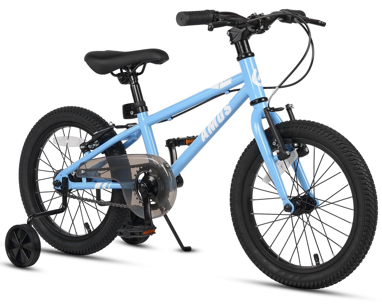 Kinderfahrrad 16 Zoll, Blau, mit Handbremsen und Ständer