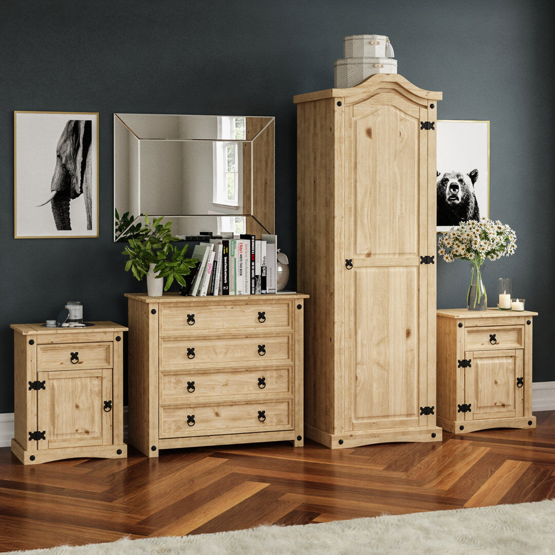 Fernleaf Harold 3 Piece Pine Solid Wood Bedroom Set Brown