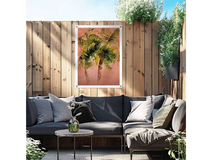 Outdoor-Poster Painted Palm Trees PVC Braun/Braun 60 x 80 x 0cm