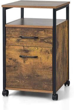 2 Drawer Rolling File Cabinet File Cabinet Printer Stand on Wheels