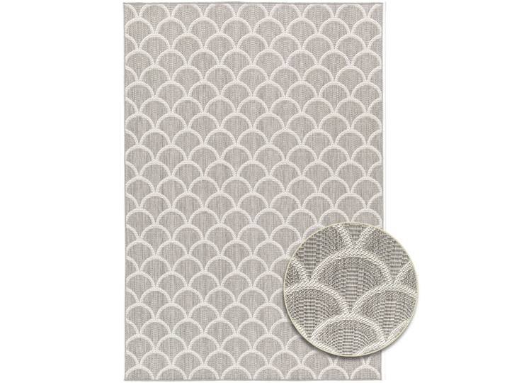 Teppich Outdoorteppich RENEW - Arcs , grau (hellgrau,beige), B:160cm H:4mm L:230cm, Polyester, PRIMAFLOR-IDEEN IN TEXTIL, Teppiche, Teppich, Flachgewebe, boho, In- und Outdoor geeignet, Balkon & Terrasse