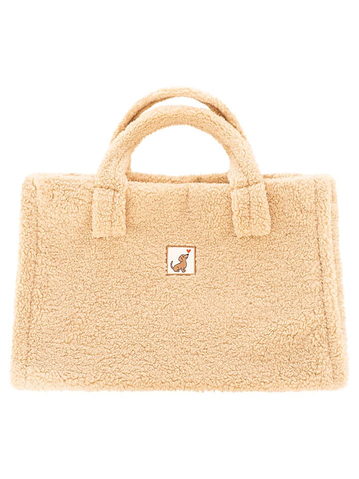 Zwillingsherz Shopper "Plüsch & Dackel" in Beige - (B)50 x (H)35 cm - onesize