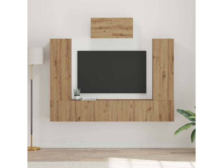 Ensemble meuble TV 7 pcs-Banc TV-Meuble Télé chêne artisanal 180 x 30 x 120 cm 813864