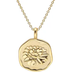 trendor 68002-07 Halskette mit Monatsblume Juli 925 Silber Vergoldet, 45 cm