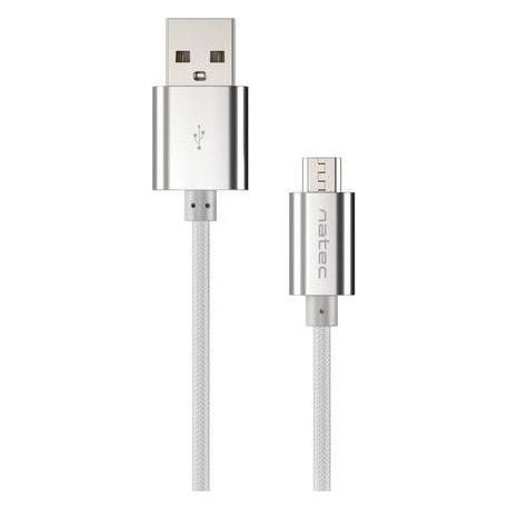 Genesis Natec Prati, USB Micro to Type A Cable 1m, Nylon, Silver (1 m, USB 2.0, 2 W) (NKA-1211)