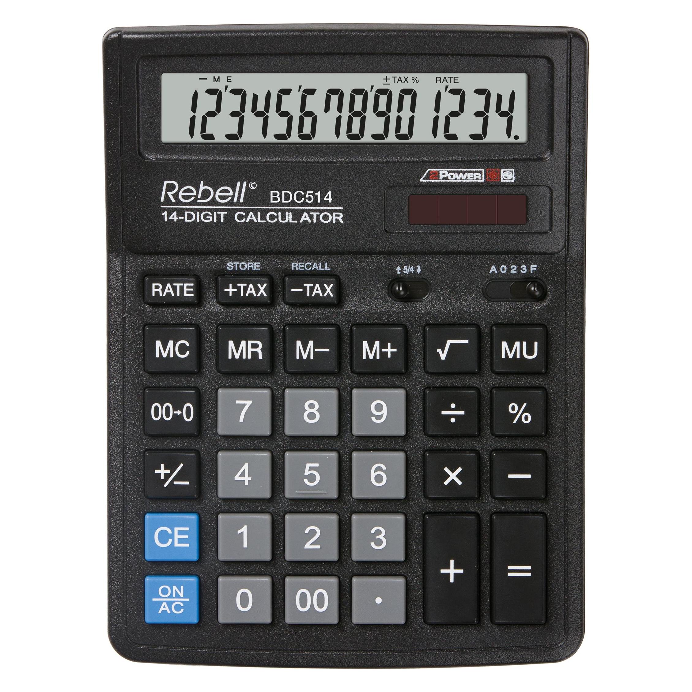 Rebell Calculator Desktop Sdc514 (Batteriebetrieb, Solarenergie) (RE-BDC514 BX)