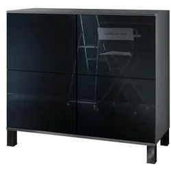 KOMMODE Rova Schwarz Hochglanz
