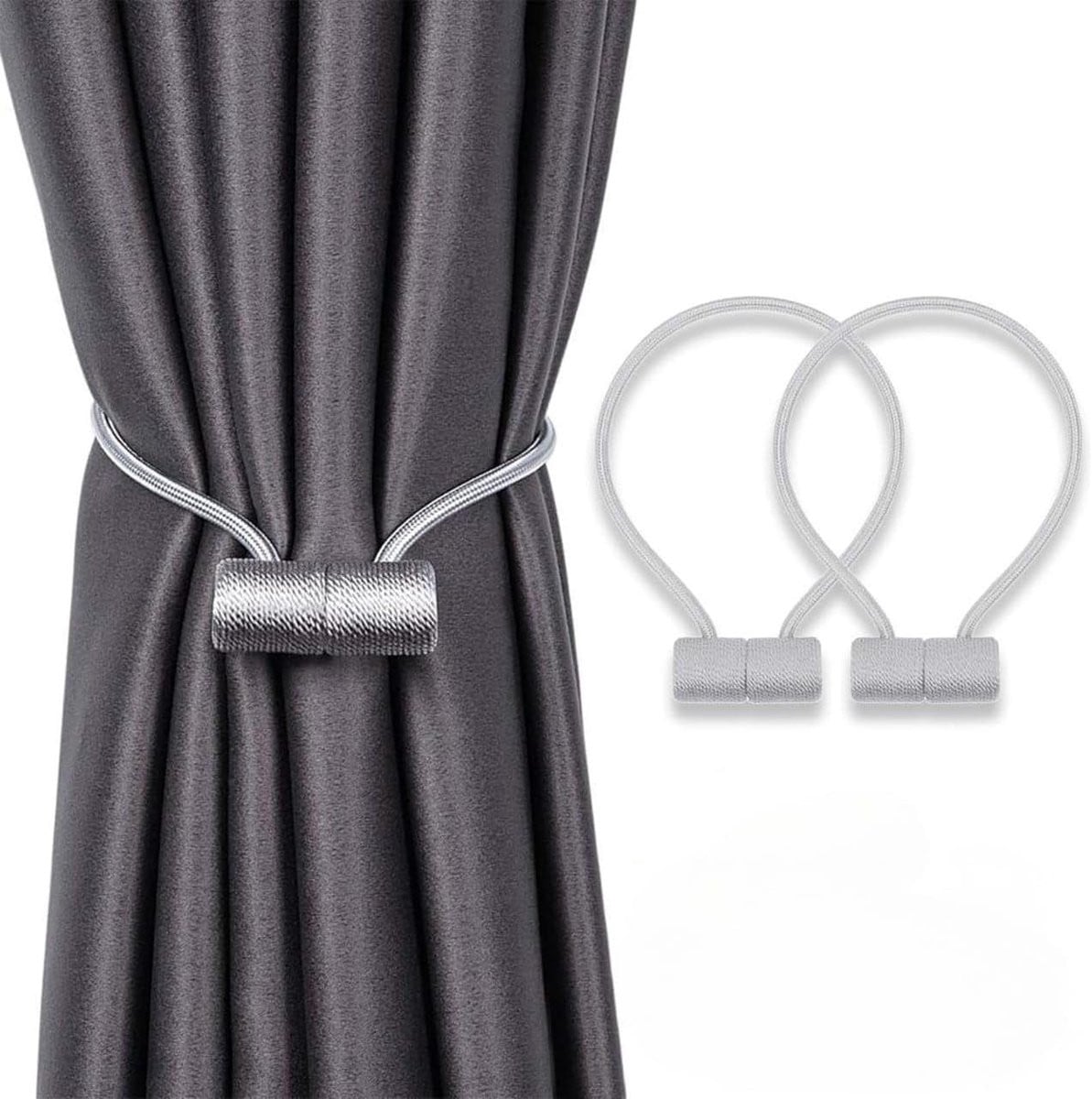 Magnetische Gordijn Tiebacks - Grijs - 2 stuks