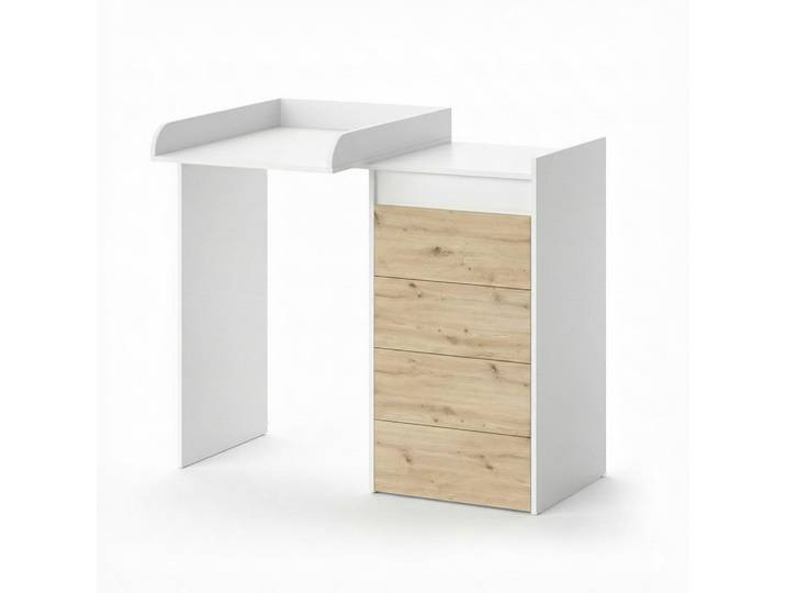 Vicco Waschmaschinenschrank Alf Weiß 116 x 98 cm mit 4 Schubladen, Rechteckig, 116x98x50 cm, Waschküche, Waschmaschinenschrank