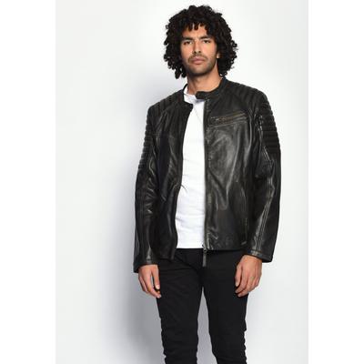Lederjacke MUSTANG "Denis", Herren, Gr. S, braun, Obermaterial: 100% Lammleder/ Innenmaterial 100% Baumwolle/ Futter 100% Polyester, ohne Bündchen, Jacken