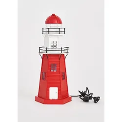 Leuchtturm LED rot-weiß, Höhe 41 cm – mit stimmungsvoller Beleuchtung