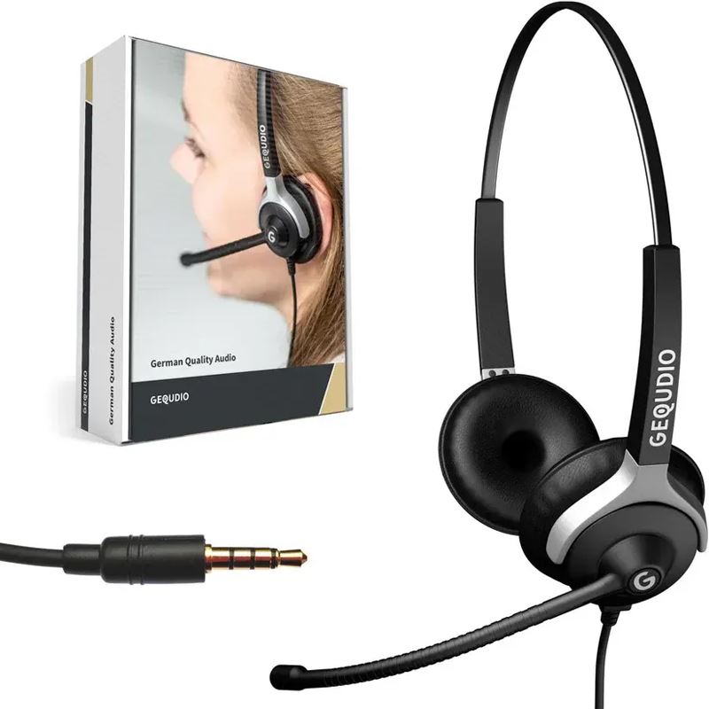 Gequdio Headset 2-Ohr mit 3,5mm Klinke