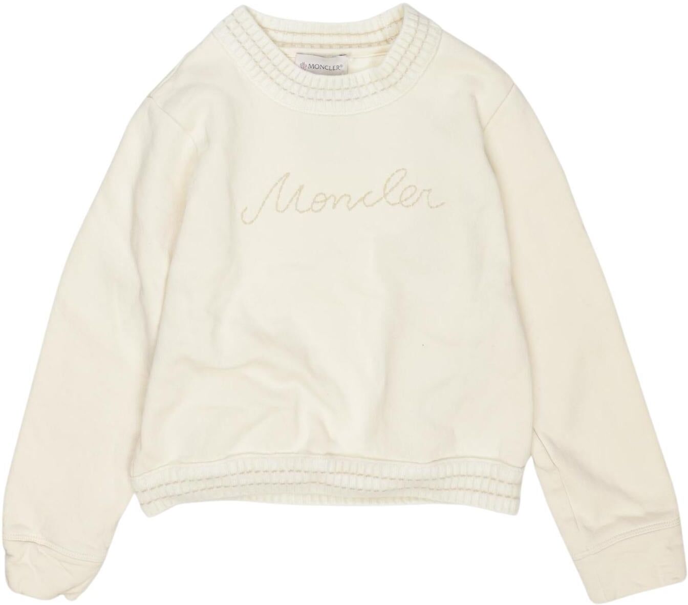 Moncler Mädchen Pullover, Cremeweiß, Gr. EU 128, Schurwolle - Second Hand