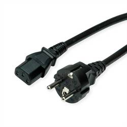 ROLINE Netzkabel, IEC-Buchse & CEE7/7-Stecker gerade, schwarz, 3 m 19.08.1029